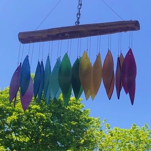 Artisan rainbow 🌈 glass wind chimes handmade